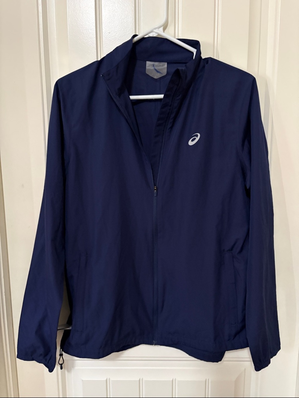 Asics Navy Full-Zip Lightweight Athletic Jacket
